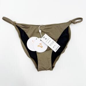 PQ SWIM PILYQ Bikini Bottoms SZ Small NWT Euphoria Adjustable Full Shimmer Swim
